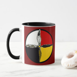 Medicine Wheel Cross Native American Coffee Mug マグカップ