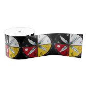 Medicine Wheel Mandala Round Indigenous グログランリボン (リール)