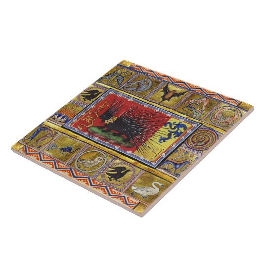 MEDIEVAL BESTIARY,BLACK HEDGEHOG KING and ANIMALS  タイル (側面)