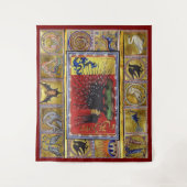 MEDIEVAL BESTIARY,BLACK HEDGEHOG KING and ANIMALS  タペストリー (正面)