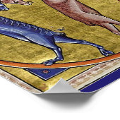 MEDIEVAL BESTIARY,BLACK HEDGEHOG KING and ANIMALS  ポスター (角)