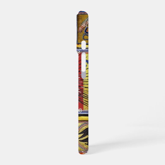 MEDIEVAL BESTIARY,BLACK HEDGEHOG KING and ANIMALS iPhone 16ケース (左側面)