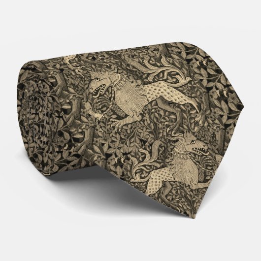 Medieval Bestiary Gold Switzerland ネクタイ (ロール)