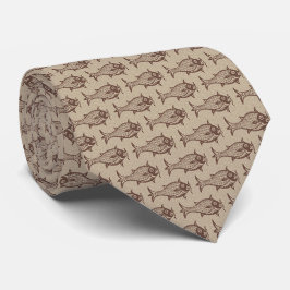 Medieval Block-Printed Fish Neck Tie ネクタイ