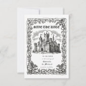 Medieval Castle Black White Illustration  セーブザデート (正面)