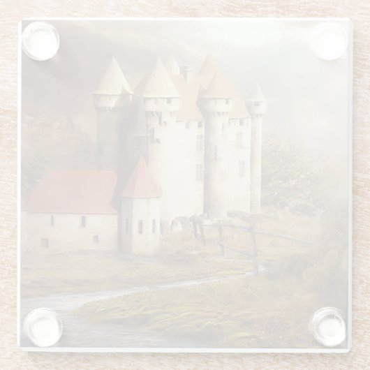 Medieval Castle River Run ガラスコースター (裏面)