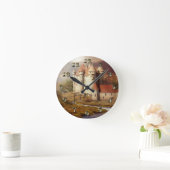 Medieval Castle River Run ラウンド壁時計 (ホーム)