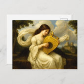 Medieval Castle Woman With Lyre ポストカード (正面/裏面)