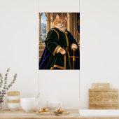 Medieval Cat Knight Fantasy Art Poster ポスター (キッチン)