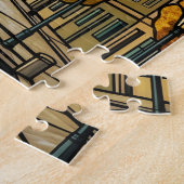 Medieval Cityscape over Canal Stained Glass Illust ジグソーパズル (側面)