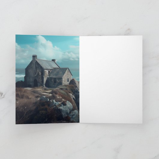 Medieval Cottage on a Cliff カード (内部)