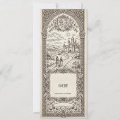Medieval Crest Wedding Bookmark Save The Date 招待状 (裏面)