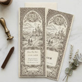 Medieval Crest Wedding Bookmark Save The Date 招待状