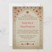Medieval Elegant Terracotta Floral Wedding  招待状 (正面)