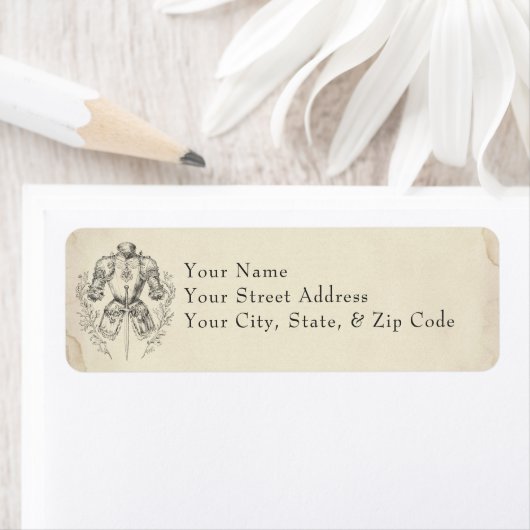 Medieval Fantasy Armor Black Etching Wedding ラベル (インサイチュ)