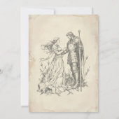 Medieval Fantasy Black Vintage Etching Wedding 招待状 (裏面)