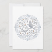 Medieval Fantasy Blue Gold Etching Bridal Shower 招待状 (裏面)