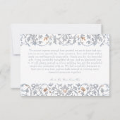 Medieval Fantasy Blue & Gold Etching Wedding サンキューカード (裏面)