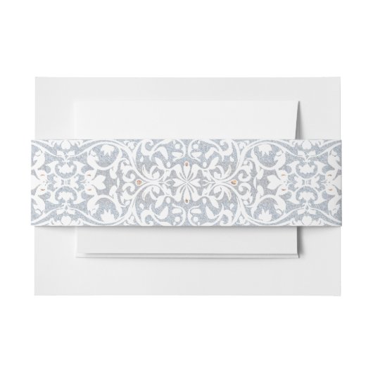 Medieval Fantasy Frame Blue Gold Etching Wedding 招待状ベリーバンド (正面例)