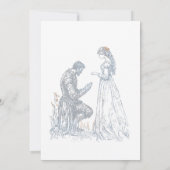 Medieval Fantasy Frame Blue & Gold Etching Wedding 招待状 (裏面)
