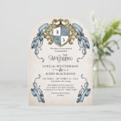Medieval Fantasy Monogram Crest Wedding 招待状 (スタンド正面)