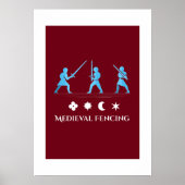 Medieval Fencing – Minimal Knight Guards Poster ポスター (正面)