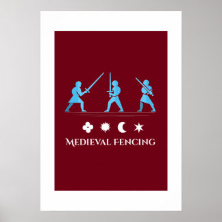 Medieval Fencing – Minimal Knight Guards Poster ポスター