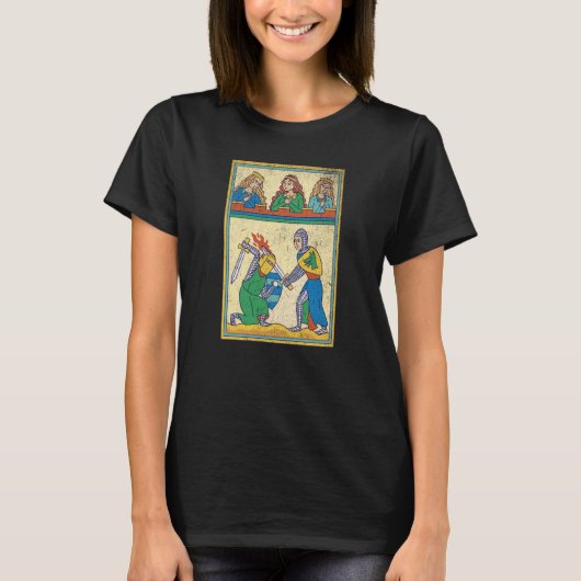 Medieval Fight Retro Tarot Card medieval Cool Vint Tシャツ (正面)