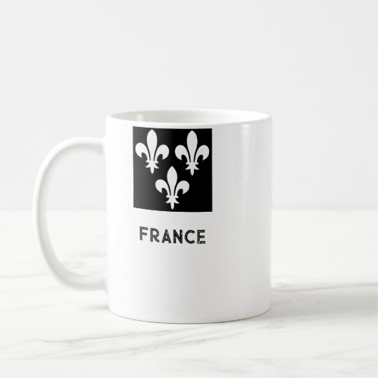 Medieval France Heraldic Print Monochromatic Art コーヒーマグカップ (左)