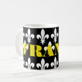 Medieval France Heraldic Print Monochromatic Art コーヒーマグカップ (正面左)