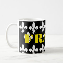 Medieval France Heraldic Print Monochromatic Art コーヒーマグカップ
