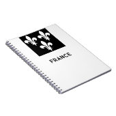 Medieval France Heraldic Print Monochromatic Art ノートブック (右側)