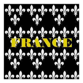 Medieval France Heraldic Print Monochromatic Art ポスター