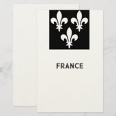 Medieval France Heraldic Print Monochromatic Art 便箋 (正面/裏面)