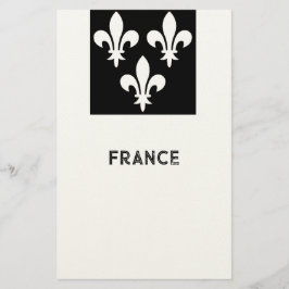 Medieval France Heraldic Print Monochromatic Art 便箋