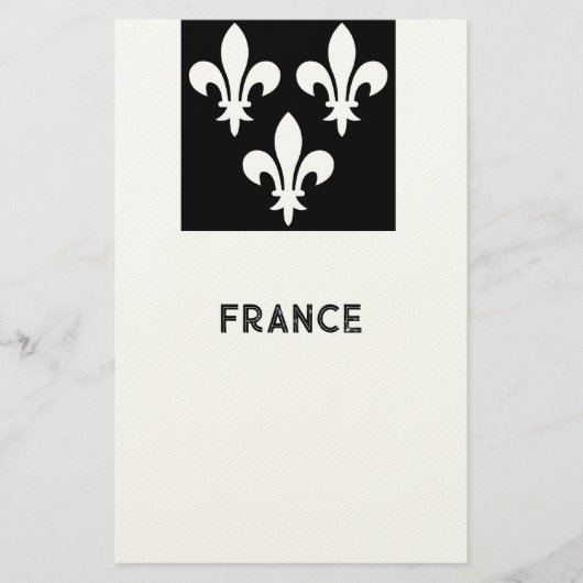 Medieval France Heraldic Print Monochromatic Art 便箋 (正面)