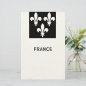 Medieval France Heraldic Print Monochromatic Art 便箋 (スタンド正面)