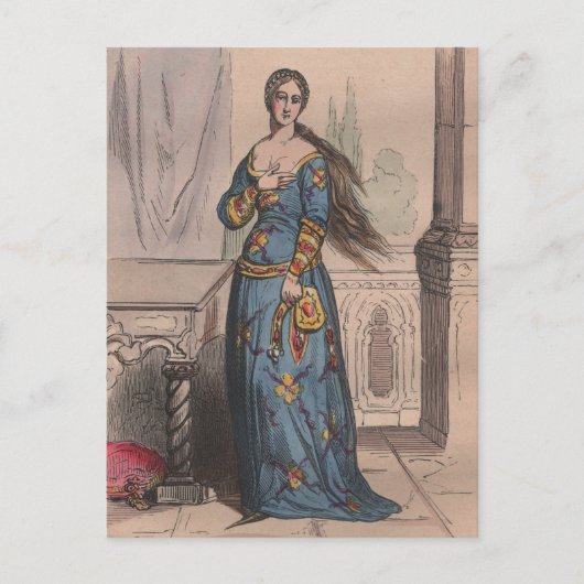 Medieval French Costume Under Charles VI  ポストカード (正面)