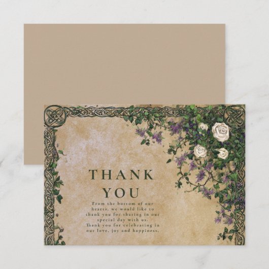 Medieval Garden Romance Wedding サンキューカード (正面/裏面)