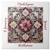 Medieval Garnet Crest Birthstone タイル (正面)