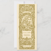 Medieval Gold Wedding Bookmark Save The Date 招待状 (正面)