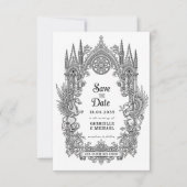 Medieval Gothic Dragon Griffin Black Etching Save  セーブザデート (正面)