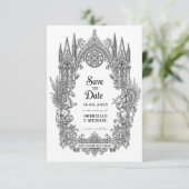 Medieval Gothic Dragon Griffin Black Etching Save  セーブザデート (スタンド正面)