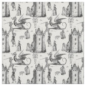 medieval gothic dragon knight skeleton toile ファブリック (見本)