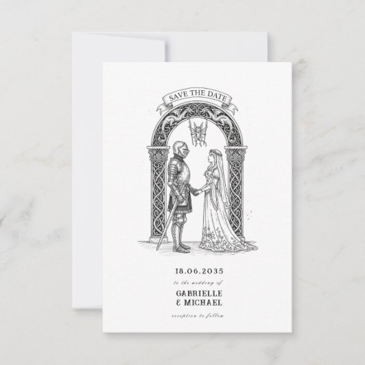 Medieval Gothic Knight Bride Groom Arch  セーブザデート (正面)