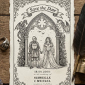Medieval Gothic Knight Bride Groom Save The Date セーブザデート