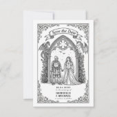 Medieval Gothic Knight Bride Groom Save The Date セーブザデート (正面)