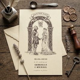 Medieval Gothic Knight  Sepia Wedding セーブザデート