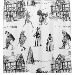 medieval gothic plague doctor skeleton toile シャワーカーテン