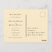 Medieval Gothic Sepia Old Paper Save The Date ポストカード (裏面)